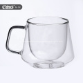 Double Wall Glass Coffee Cup with Handle